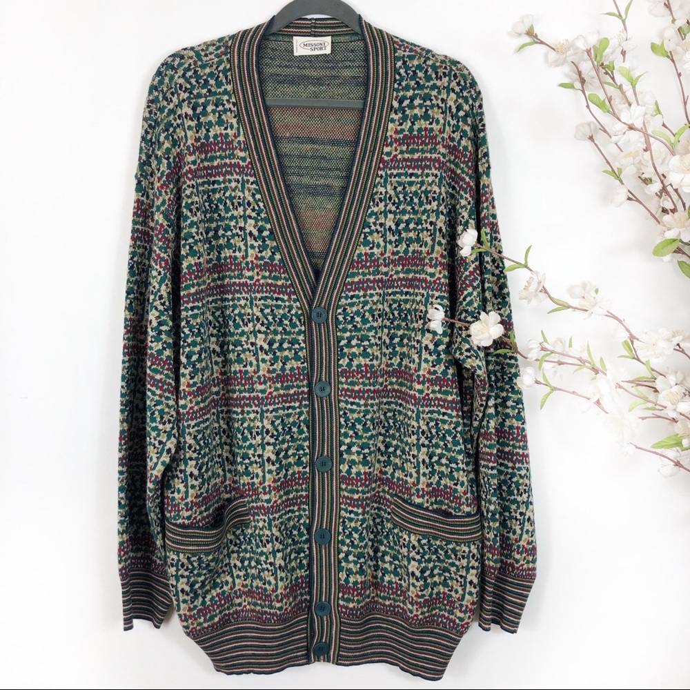 Missoni Sport Men’s Green Button Cardigan Sz 54